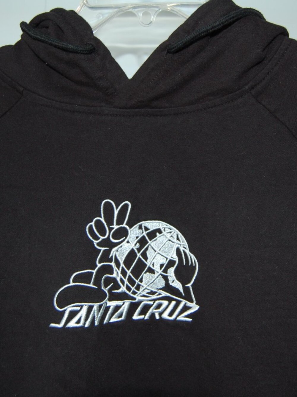 Santa Cruz Men's XL (Bust: 53") Black Hoodie, 100% Cotton